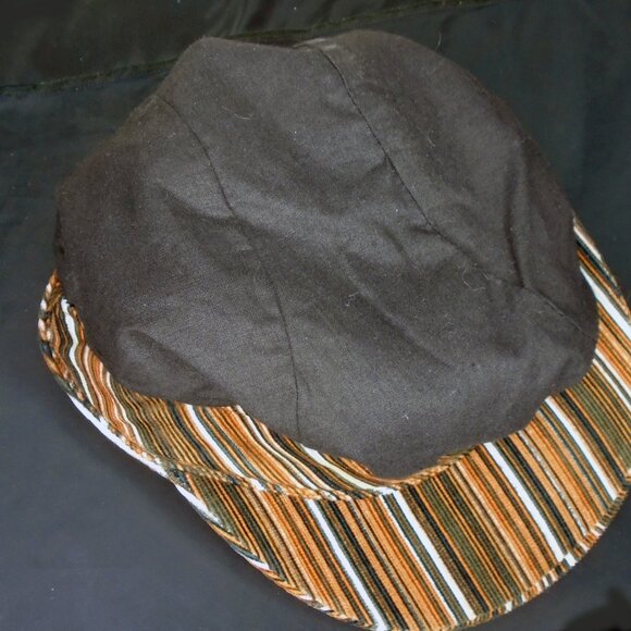 Driving Hat Cotton Corduroy, Brown Rust Stripes, NOT a Golf Hat or Newsboy - Picture 7 of 9